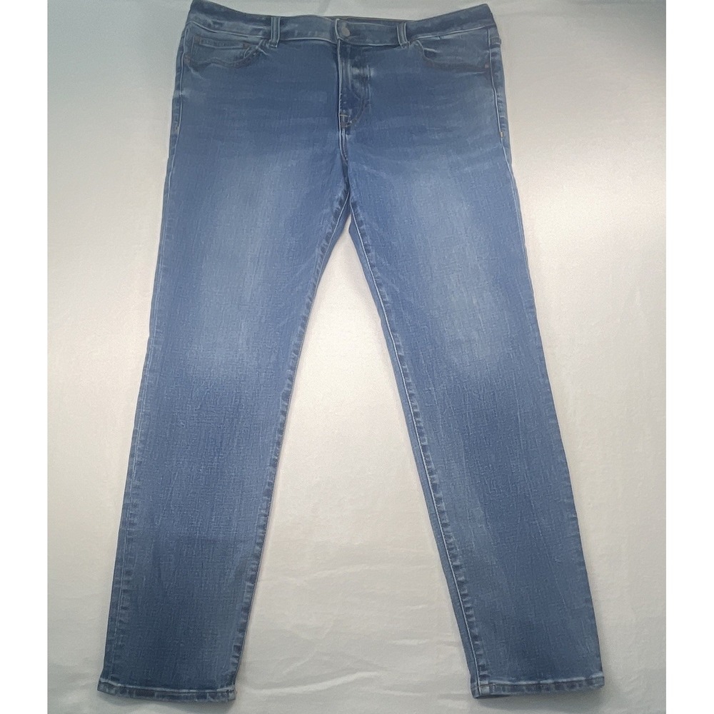 Express Men's Blue Denim Jeans Slim Fit Regular 36 Medium Wash Stretch 5-Pocket